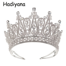 Hadiyana-corona grande de lujo para desfile de boda, Tiara de joyería para el pelo, diadema, coronas nupciales, envío gratis, HG6051 2024 - compra barato
