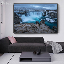 Embelish 1 Pieces Hot Selling Waterfall Landscape Wall Large Poster For Living Room HD Print Canvas Paintiing Home Decor Picture 2024 - buy cheap