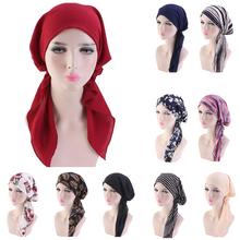 Hijab musulmán de cobertura completa para mujer, gorro islámico para la cabeza, Bandage, hermoso turbante con cordones, moda 2024 - compra barato