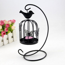 European Wrought Iron Bird Cage Wind Lamp Butterfly Bird Candlestick Crafts Couple Wedding Birthday Gift 2024 - buy cheap