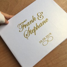 Personalized wedding Guest Book Gold Calligraphy Alternative Guestbook Custom Names and Date baby shower Journal A5 A4 size 2024 - buy cheap
