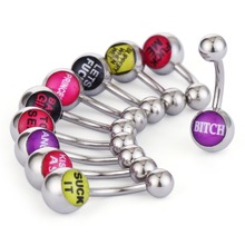 20pc Stainless Steel Belly Button Rings for Women Girls Fancy Words Logo Navel Piercings Body Jewelry Metal Ombligo Gifts DQ120 2024 - buy cheap