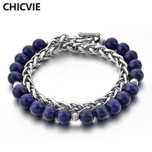CHICVIE браслет из нержавеющей стали, серебряный браслет в стиле бохо для мужчин, браслеты-талисманы для женщин, браслеты ручной работы, женские браслеты SBR190040 2024 - купить недорого