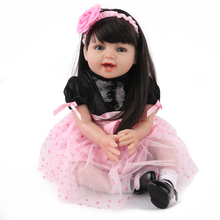 Boneca bebê recém-nascido de silicone macio vinil real touch recém-nascido 22 "/55cm princesa bebês brinquedos bonecas 2024 - compre barato