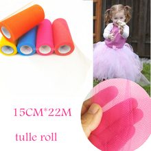 Tulle Roll 22mX15cm Crystal Tulle Organza Roll Spool Tutu Zachte Bruiloft Kerst Verjaardag Party Kids Gunsten Baby Douche 8Z 2024 - buy cheap