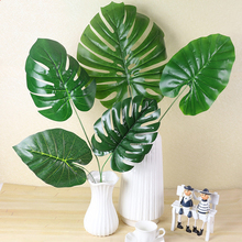 Folhas artificiais verdes de plástico, folhas de palmeira monstera para decoração de plantas artificiais, folhas tropicais para casamento em casa ou escritório 2024 - compre barato