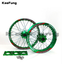 Передний 1,60-17 "задний 1,85-14" обод колеса из сплава с CNC ступицей 15 мм отверстие для KLX TTR125CC Dirt Pit bike 14 17 ihch Green Wheel 2024 - купить недорого