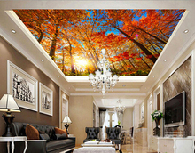 De 3D murales otoño árbol de arce de techo suspendido de murales del sofá de la sala de pared de TV dormitorio fondo de papel de pared 2024 - compra barato