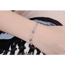 New Fashion Silver Plated Bracelets Jewelry Fashion Crystal Flower Girl Party Anklets Accessories Hot Lady Female Gift 2024 - buy cheap