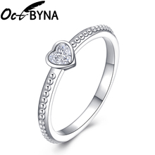 Octbyna новые модные простые дизайнерские изящные кольца с кристаллами для женщин элегантные кольца с белым кубическим цирконием женские свадебные подарки ювелирные изделия 2024 - купить недорого