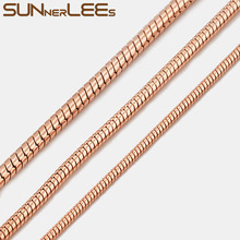 SUNNERLEES Fashion Jewelry Rose Gold Color Necklace 2.5mm 3mm Snake Link Chain For Mens Womens Gift C32 N 2024 - buy cheap