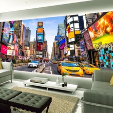 Papel tapiz 3D de tamaño personalizado para sala de estar, Mural de Foto de vista de calle de Nueva York, no tejido, TV, sofá, decoración de pared 2024 - compra barato
