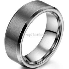 Item apuramento Moda 8mm Acabamento Fosco Escovado Comfort Fit Tungsten Carbide Anel Mens Wedding Band Unisex 2024 - compre barato
