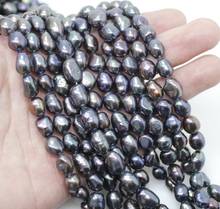 wholesale lot bulk 10 strands natural black baroque pearl Loose bead 2024 - buy cheap