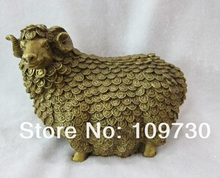 free shipping  Lucky Chinese Fengshui vintage bronze Coins Sheep statues 2024 - buy cheap
