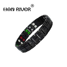 HANRIVER  Far health physiotherapy massage wrist titanium steel magnet magnetic can germanium stone massage bracele 2024 - buy cheap