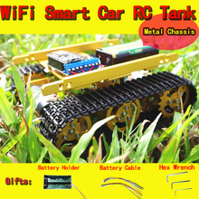 DOIT WiFi RC Full Metal Robot Tank T100 from NodeMCU Development Kit with L293D Motor Shield Controlled by APP Phone DIY RC Toy 2024 - buy cheap