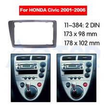 Panel de Audio estéreo Fascia para coche HONDA Civic, Kit de montaje de Radio 2 din, adaptador de marco, ajuste plateado, rueda derecha, 2001-2006 2024 - compra barato