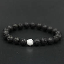 BPPCCR Creative 2 Color Zodiac Lava Stone Black White beads Marble Pattern Beads Men Lovers Fitness Energy Yoga Bracelets 2024 - buy cheap