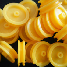 Feichao  2 x 17mm  10pcs Small Yellow  Plastic Pulley Wheel Motor Pulley DIY Toy accessories for Mini Car 2024 - buy cheap