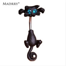 Madrry Exquisite Cute Cat Navel Rings Belly Button Piercing Jewelry Sex Women Body 316L Surgical Steel 14G 1.6mm Barbell Bijoux 2024 - buy cheap