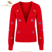 SISHION 2022 New Fashion Women Casual Knitted Sweater Long Sleeve Coat Jacket Outwear Tops Cardigan Female Red VC0002 2024 - buy cheap