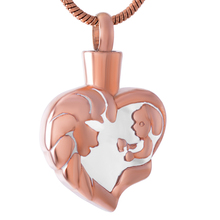 IJD9463 Mom and Baby Love Stainless Steel Cremation for Ashes Urn Keepsake Necklace Memorial Pendant Jewelry 2024 - buy cheap