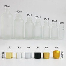 Botella de cristal de pedernal con tapón de inserción y tapa, 5ml, 10ml, 15ml, 20ml, 30ml, 50ml, 100ml, escarcha, aceite esencial claro, 1oz, 50cc, 15 Uds. 2024 - compra barato
