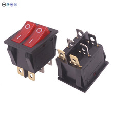 Interruptor basculante con 6 enchufes, doble interruptor de fila 15A 250V AC / 20A 125V AC Ac accesorios eléctricos industriales, 30x25x32mm, 2 uds. 2024 - compra barato