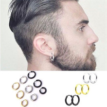 1 Pair Stainless Steel Simple Round Stud Earring For Man Unisex 3 Colors Ear Piercing Jewelry Gifts 2024 - buy cheap
