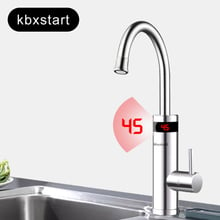 220V  Electric Water Heater Faucet Instant Tankless Heating Tap Kitchen Faucet Hot Water With Led Temperature 3000W 2024 - buy cheap