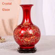 Jingdezhen vaso vermelho de cerâmica chinês decoração de casamento vaso de flor de porcelana presente 2024 - compre barato