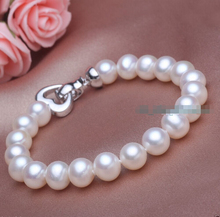 Pulsera de perlas auténticas cultivadas, color blanco Natural AAA, 8-9mm, 925 Corazón, estilo clásico, jewe fino Natural, envío rápido 2024 - compra barato