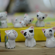 Children's gifts  ceramic chopsticks rack  crafts cat  kitten ornaments  chopsticks holder  rest tableware  flatware  7pcs/set 2024 - buy cheap