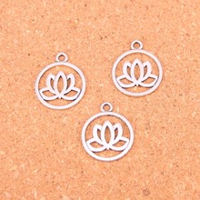 77Pcs Antique Silver Plated lotus flower Charms Diy Handmade Jewelry Findings Accessories 20mm 2024 - buy cheap