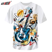 UJWI 2019 Casual Wear 3D Print Graffiti Men's T-Shirt Rock Guitar Summer Happy Best Music Festival Round Neck T-Shirt  5XL 2024 - buy cheap