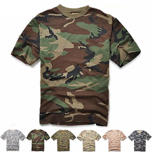 Футболка мужская камуфляжная, дышащая армейская тактическая рубашка в стиле милитари, камуфляжная одежда для отдыха на природе, охоты 2024 - купить недорого