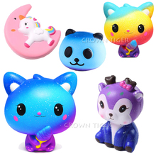 kawaii squishy cat jumbo big slow rising antistress toy stress relief coloful galaxy dog animals squeeze toy for children gift 2024 - buy cheap