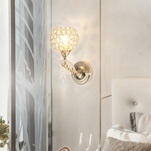 Candelabro de cristal de estilo europeo E27, lámpara de pared de cabecera de dormitorio, decoración del hogar, Simple, para pasillo, escaleras y pasillo 2024 - compra barato