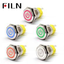 19mm 6V 12V 110V 220V LED Momentary Latch Stainless Steel anti vandal waterproof metal Push Button Switch with Power symbol UL 2024 - buy cheap