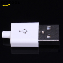 Kit de conector USB macho 5P 5pin USB 2,0, enchufe tipo A, componentes de bricolaje, cubierta de plástico blanco, 10 Uds. 2024 - compra barato