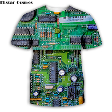 PLstar-Camiseta de Hip Hop para hombres y mujeres, camisa de manga corta con estampado 3d de chip electrónico Cosmos, estilo Punk Harajuku, de verano 2024 - compra barato