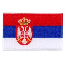 Serbia Cloth Patches Made by Twill/Embroidery Patch Flat Broder and Iron On Backing Customized MOQ50pcs free shipping by Post 2024 - buy cheap