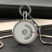 Mini relógio de quartzo com pingente na corrente, relógio de bolso, mostrador branco, vintage, unissex 2024 - compre barato