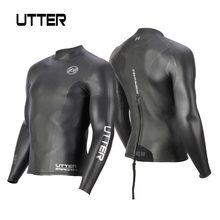 UTTER 2mm Yamamoto Neoprene Smoothskin Triathlon Jacket Wetsuit Top Black Back Zipper Sunscreen Surfing Keep Warm Swimming Coat 2024 - buy cheap