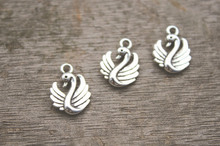 35pcs/lot Swan charms Pendants double sided 17 x 13mm tibetan silver once upon a time 2024 - buy cheap