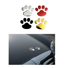 Adesivo de carro vermelho dourado e prata, design legal, pata, cão, gato, urso, estampas de pés, 3m, adesivos de carro decalque 2024 - compre barato