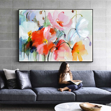 Watercolor Flower Oil Painting On The Wall Prints On Canvas Abstract Modern Art Flower Picture For Living Room Cuadros Decor 2024 - buy cheap