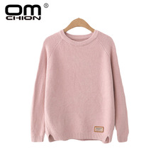 Omchion roupas feminino 2018 outono inverno harajuku camisolas femininas e pulôveres casual fino sólido dividir malhas coreanas lmm147 2024 - compre barato