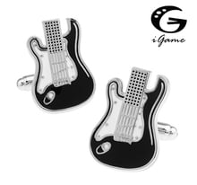 Igame abotoaduras masculinas, joias para violão, cor preta, instrumentos musicais de cobre, design, frete grátis 2024 - compre barato